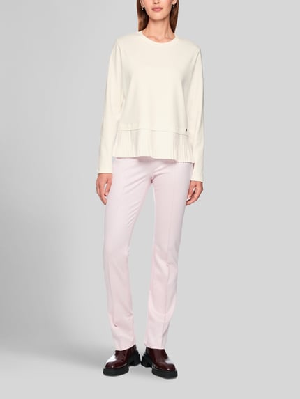 Marc Cain Regular Fit Langarmshirt aus Baumwoll-Mix  Offwhite 1
