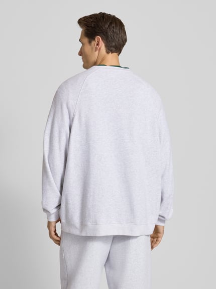 American Vintage Sweatshirt mit gerippten Abschlüssen Modell 'ATUBAY' Hellgrau Melange 5