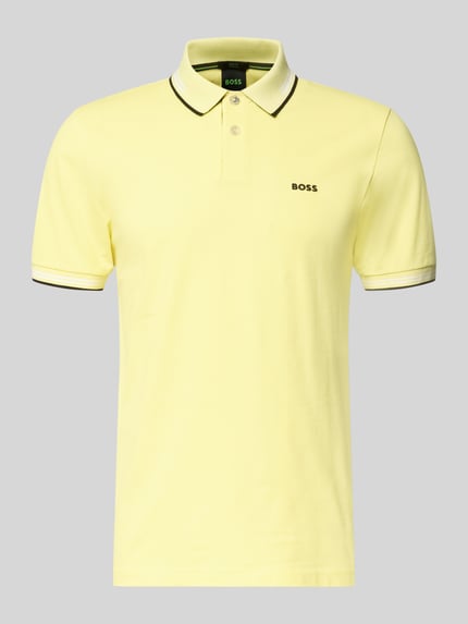BOSS Green Slim Fit Poloshirt aus reiner Baumwolle Modell 'PAUL' GELB 2