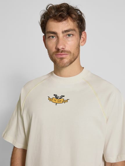 Carlo Colucci Oversized T-shirt met labelprint Offwhite - 3