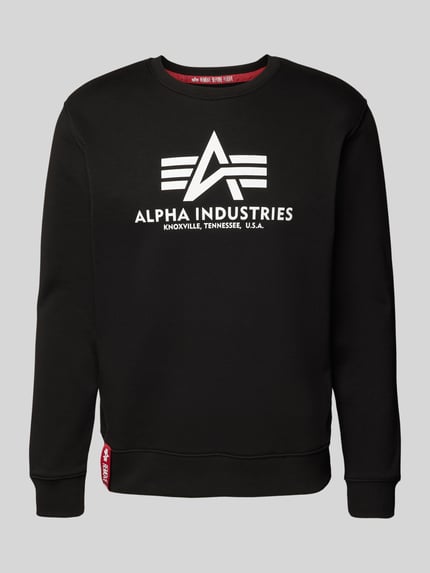 Alpha Industries Bluza z Nadruk z logo Model 'BASIC SWEATER' Czarny 2