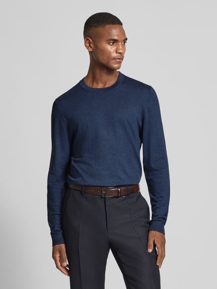 MCNEAL Strickpullover mit gerippten Abschlüssen Marine Melange 4