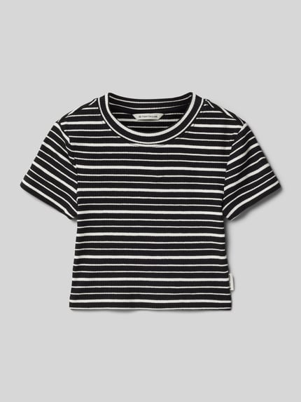 Tom Tailor Shaped fit T-shirt van katoenmix Zwart - 1