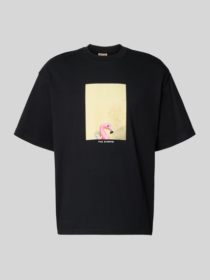 Productfoto, heren T-shirt van Only & Sons, model 'COOPER', look: effen, oversized fit, motiefprint, ronde hals, korte mouw, puur katoen