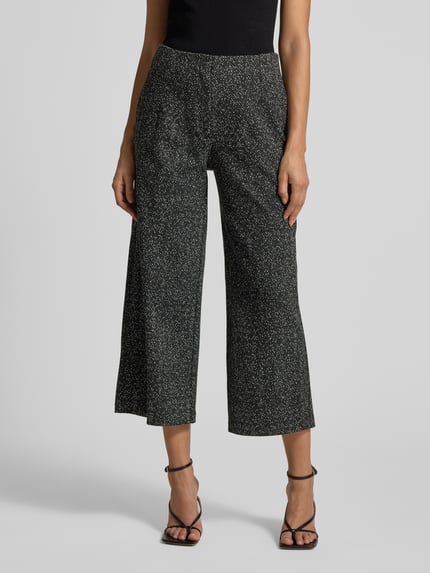 s.Oliver BLACK LABEL Regular fit culotte van viscosemix Zwart - 4