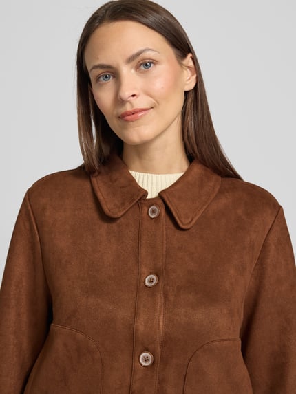 s.Oliver RED LABEL Regular Fit Hemdjacke mit Umlegekragen Camel 3