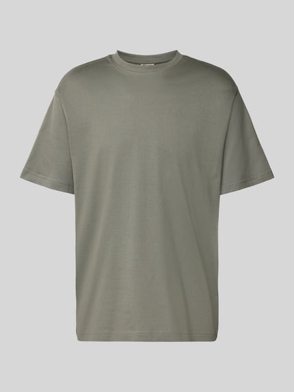 Produktfoto, Relaxed Fit T-Shirt aus reiner Baumwolle Modell 'FRED LIFE' von Only & Sons in uni Olivgrün, kurze Ärmel, glatte Textur.