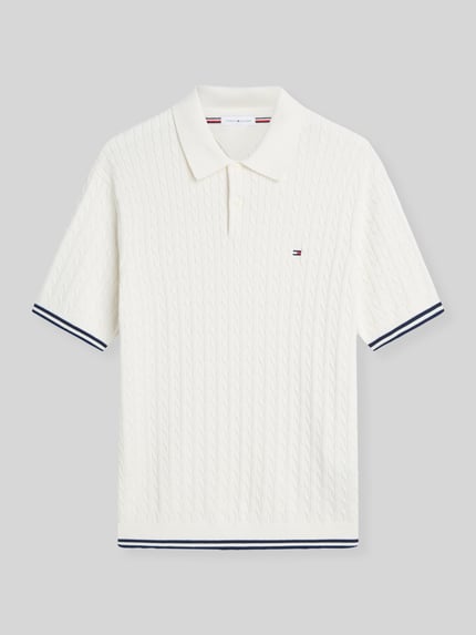 Tommy Hilfiger Koszulka polo o kroju regular fit z czystej bawełny Złamany biały 2
