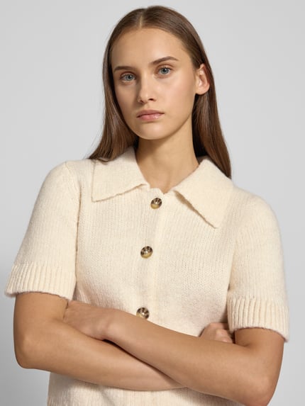 Gina Tricot Strickcardigan mit 1/2-Arm und Woll-Anteil Offwhite 3