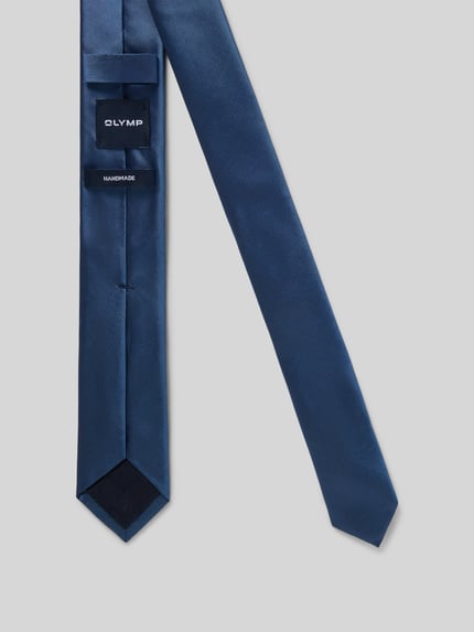 OLYMP Level 5 Stropdas van pure zijde in effen look Jeansblauw - 2