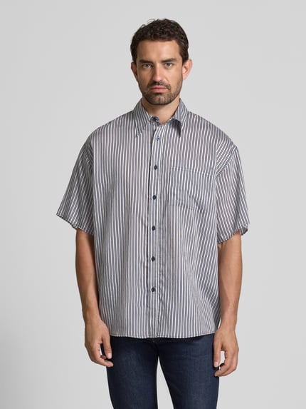American Vintage Regular fit vrijetijdsoverhemd met borstzak, model 'ZIVOW' Blauw - 4