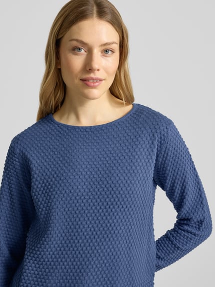 FREE/QUENT Sweter z dzianiny z okrągłym dekoltem model ‘Dodo’ Niebieski 3