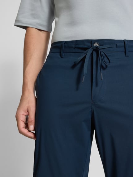 Selected Slim Fit Hose mit Tunnelzug Modell 'LERO' Marine 3
