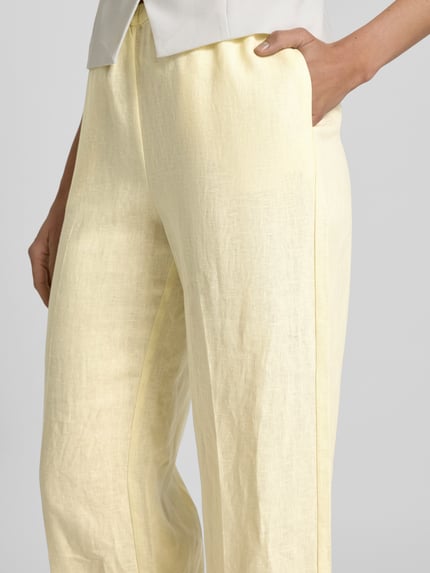 MANGO Stoffhose mit elastischem Bund Modell 'ALADA' Hellgelb 3