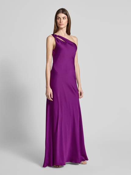 Lauren Ralph Lauren Avondjurk met one shoulder-band, model 'TANEKA' Aubergine - 1