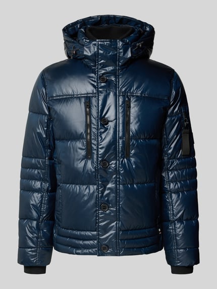 Tom Tailor Regular Fit Steppjacke mit abnehmbarer Kapuze Marine 2
