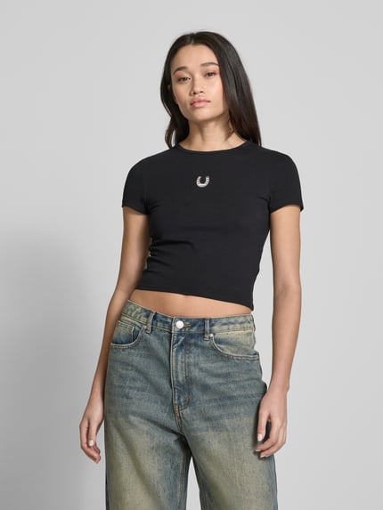 REVIEW T-Shirt mit Label-Stitching Black 4