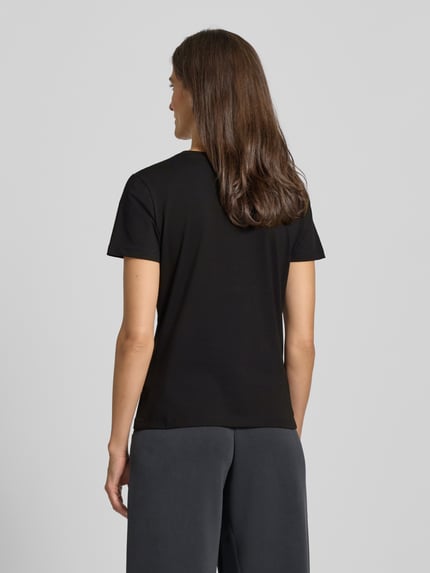 GUESS Activewear T-shirt met labeldetail, model 'NINA' Zwart - 5