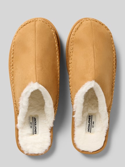 JACK & JONES Hausschuhe mit Futter aus Kunstfell Modell 'MANOR MOC MULE' Sand 3