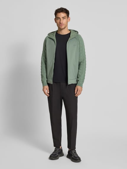 BOSS Green Regular Fit Strickjacke mit Schurwoll-Anteil Modell 'MIRROR HY' Lind 1