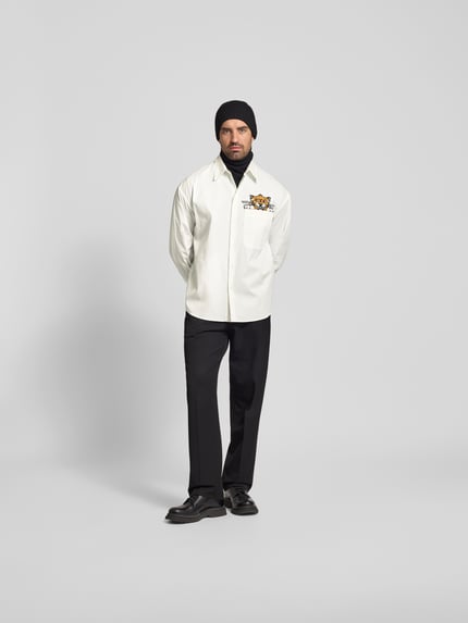 Kenzo Relaxed Fit Freizeithemd mit Brusttasche Weiss 1