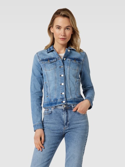 VILA Kurtka jeansowa z dodatkiem wiskozy model ‘SHOW NEW’ Jeansowy niebieski 4