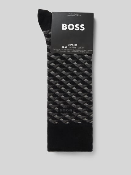 BOSS Skarpety z mieszanki bawełny w zestawie 2 szt. Czarny 3