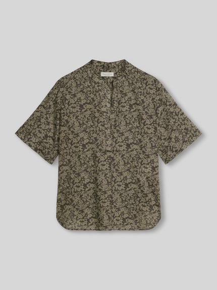 Marc O'Polo Regular Fit Kurzarmbluse aus reiner Baumwolle Oliv 2