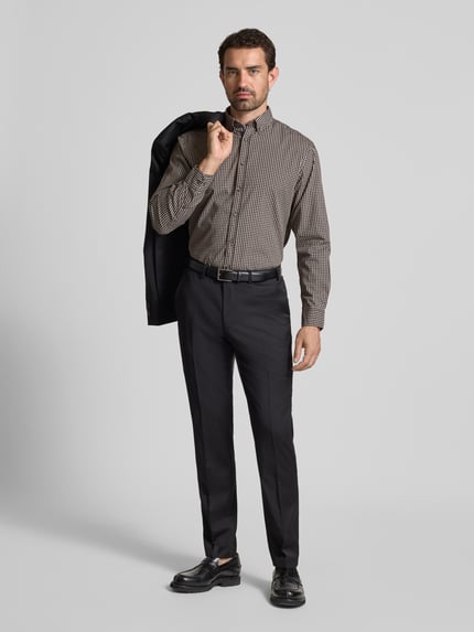 Christian Berg Men Regular Fit Freizeithemd mit Button-Down-Kragen Cognac 1
