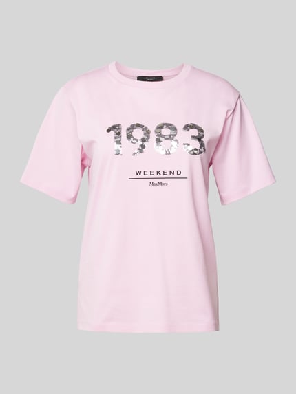 Weekend Max Mara Regular Fit T-Shirt aus reiner Baumwolle Rosa 2