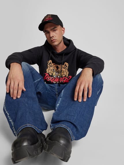 Dsquared2 hoodie met labelprint Zwart - 3