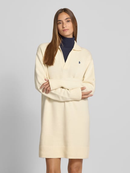 Polo Ralph Lauren Wollen jurk met logostitching Zand - 4
