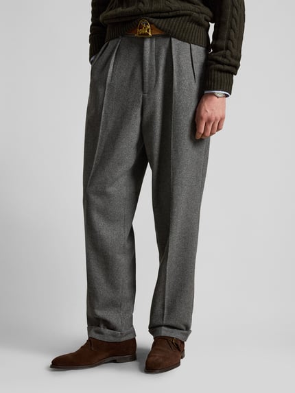 Polo Ralph Lauren Relaxed Fit Bundfaltenhose aus Wolle mit Bundfalte Hellgrau Melange 4