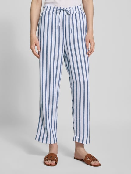 FREE/QUENT Straight Leg Stoffhose aus Viskose-Leinen-Mix Modell 'Lavisco' Marine 4