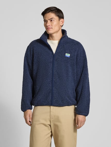 American Vintage Sweatjacke Modell 'HOKTOWN' mit Logo-Patch Dunkelblau 4