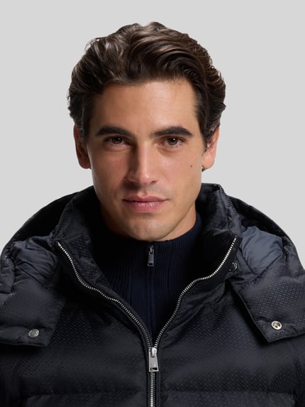 BOSS Regular Fit Daunenjacke mit abnehmbarer Kapuze Marine 3