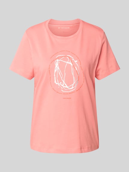 Tom Tailor Regular Fit T-Shirt aus reiner Baumwolle Apricot 2