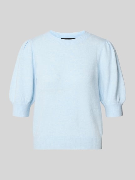 VERO MODA Sweter z dzianiny o kroju regular fit z dekoltem okrągłym model „DOFFY” Jasnoniebieski 2