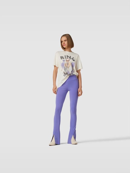 Norma Kamali Legginsy Bootcut z rozcięciem Fioletowy 1