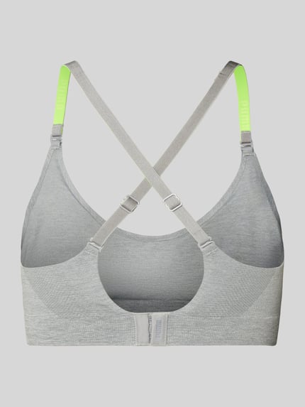 PUMA Triangel-BH mit Logo und gekreuzten Trägern Mittelgrau Melange 3