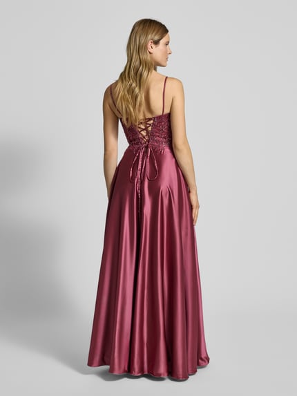 LUXUAR FASHION Avondjurk met hartvormige hals Rood - 5