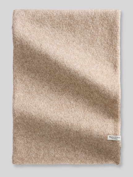 Productfoto, lichtbeige sjaal uit mix van katoen en alpaca met scheerwol met fijne structuur, Sjaal uit katoen-mix met alpaca-scheerwol-aandeel van Marc O'Polo, Dames