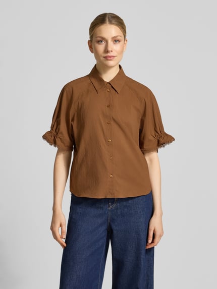 Luisa Cerano Bluse mit 1/2-Arm und Hemdblusenkragen Terra 4
