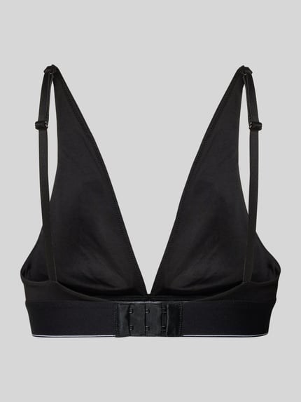 Produktfoto, Slim Fit BH mit Logo-Stitching von Calvin Klein Underwear, czarny, elastyczny materiał, regulowane ramiączka, krój slim fit, haft z logo, zapięcie na haftki