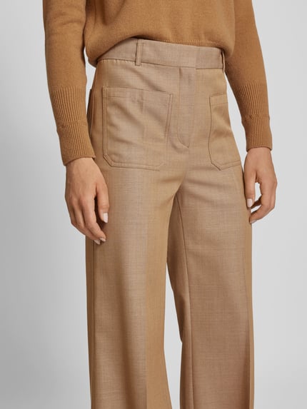 Victoria Beckham straight fit broek van scheerwol Lichtbruin - 3