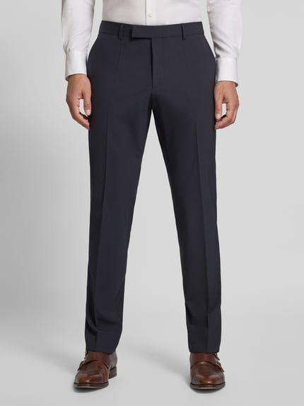 BOSS Slim fit pantalon van scheerwolmix, model 'H-GIO-MM-C-NF' Marineblauw - 4