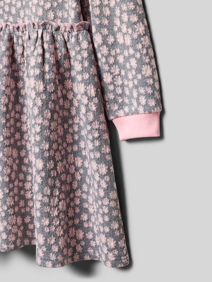 Happy Girls Midikleid mit Rundhalsausschnitt Mittelgrau Melange 2