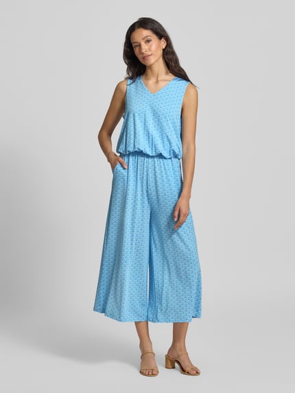 Milano Italy Jumpsuit mit V-Ausschnitt Bleu 4