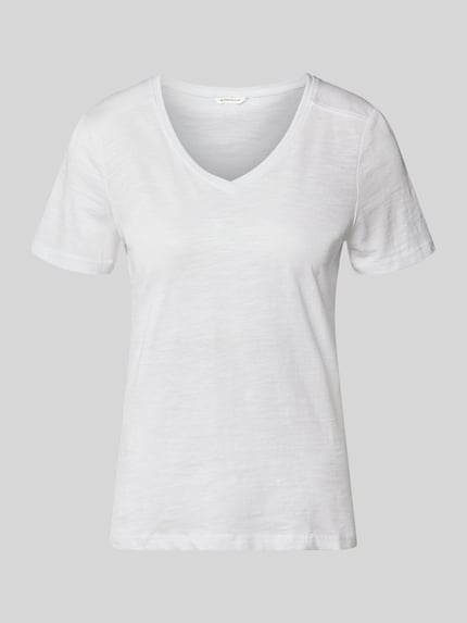 Tom Tailor Regular Fit T-Shirt aus reiner Baumwolle Weiss 2