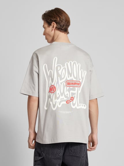 Multiply Apparel Oversized T-Shirt mit Label-Print Hellgrau 5